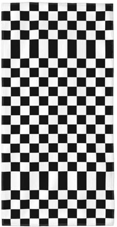 SamLng 30,5 x 61 cm großes Handtuch – leicht, schwarz-weiß kariert, Strand- und Pool-Handtücher für Damen und Herren – perfekt für Reisen, Fitnessstudio und Zuhause