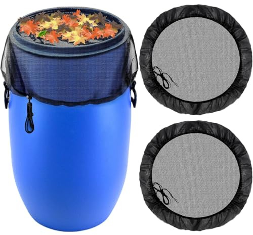 SURALIN 2 Red para barriles de lluvia de 95 cm con cordón para evitar mosquitos, hojas e insectos