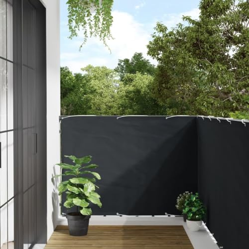 Mokuyary Protección visual para balcón, antracita, 120 x 300 cm, tela Oxford, revestimiento de balcón, cubierta opaca contra el viento para jardín, terraza, exterior