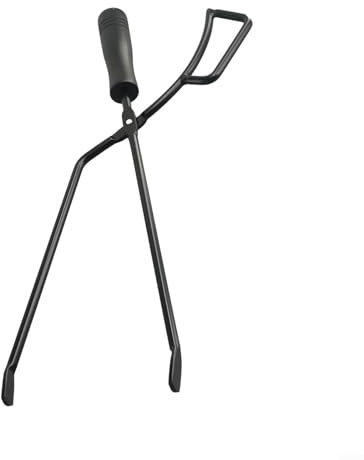 SMZhomeone Pinzas de fuego de acero inoxidable con pico de pato largo, agarre antideslizante y mango aislado al calor para acampar al aire libre, picnic, barbacoa y uso en chimenea