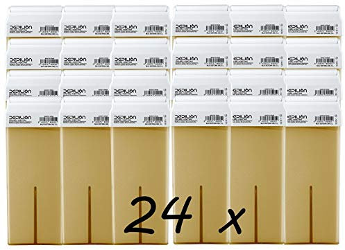 Caja de 24 x Cera Roll On cartuchos de 100ml Miel | Roll-on Cera para depilación