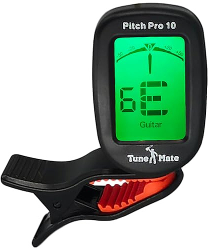 Ukulele & Guitar Clip On Tuner. Battery Included. Also for Bass, Violin, Banjo, Chromatic & Wind. String & Multi Instrument. Acoustic & Electric. UK Company. Easy to Use & Backlit Digital Display.