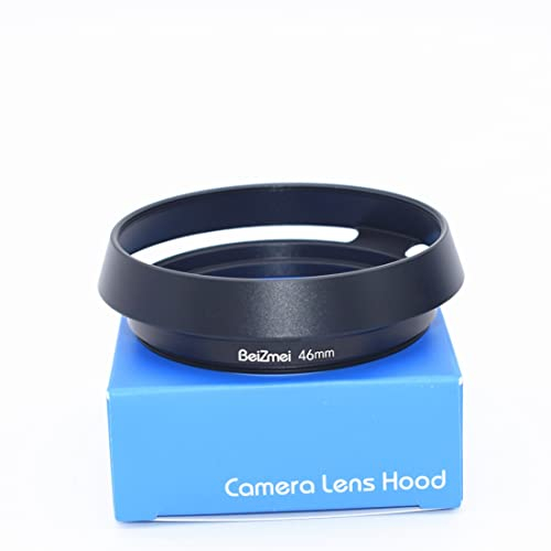 Parasol de 46 mm, parasol universal para cámara de metal de 46 mm compatible con todas las marcas del filtro de 46 mm de diámetro de objetivos+tapa de objetivo de 46 mm