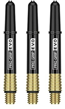 Target Darts Pro Grip Evo Gold Aluminium Short Dart Shafts