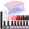 COSCELIA Kit per unghie semi-permanenti e lampada U V 6 colori smalti semi-permanenti con base coat top coat unghie semi-permanenti kit completo per principianti