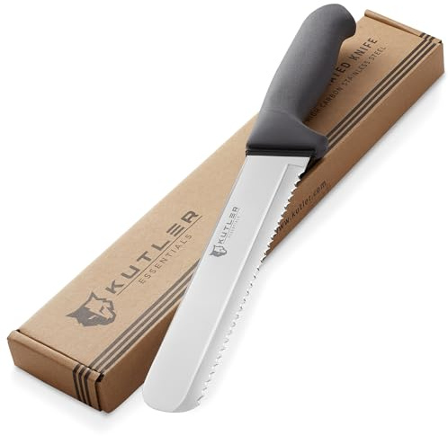 KUTLER Professional 8-Inch Bread Knife and Cake Slicer with Serrated Edge - Ultra-Sharp Stainless Steel Cutlery