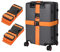 Orange Koffergurt Koffer Band 195cm Gepäckgurt Lang Koffer Gepäckgurte Kofferband Gurt Kofferbänder 2er Set,Verstellbare Koffer Gepäckgurte Luggage Strap für Koffer