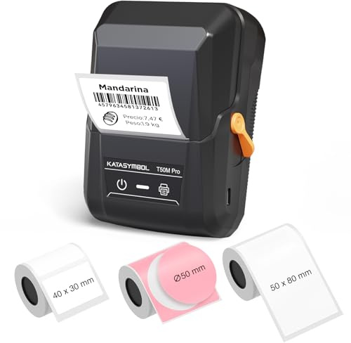 SUPVAN T50M Pro Étiqueteuse Bluetooth avec 3 Rouleaux (2 Blancs, 1 Rose), Pack économique, Reconnaissance Automatique du Format, idéale pour commerces, Bureaux, écoles et la Maison