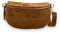 Wildleder Bauchtasche Damen Crossbody Bag Velours Gürteltasche Hüfttasche Bodybag Schultertasche Silberner Reißverschluss (Cognac)