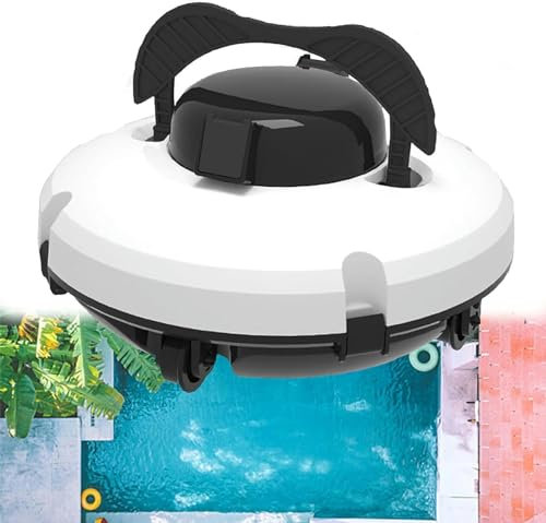 Robot Limpiafondos Inalámbrico Potente aspiración Que Dura hasta 120 Minutos Admite planificación Inteligente de rutas Adecuado para Piscinas elevadas/subterráneas.
