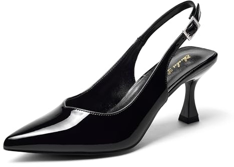Zhabtuc Décolleté da Donna con Tacco a Gattino da 8 cm, Punta Chiusa a Punta, Scarpe Eleganti da Donna, Nero, 37 EU