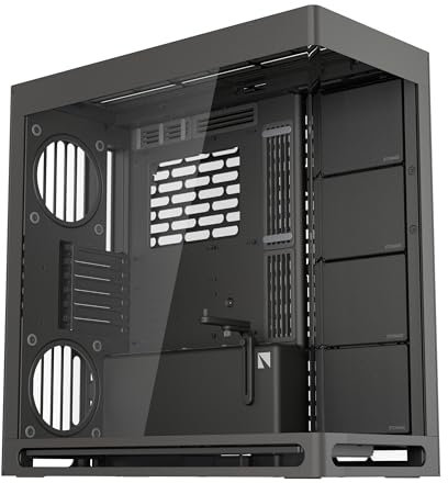HAVN HS 420 Dual-Chamber ATX Mid Tower PC Case Nero | Design ibrido, 11 ventole da 140 mm e 3 supporti per radiatori da 420 mm, gestione dei cavi SimpliCable, vetro temperato, hub ventola PWM