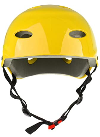 Suammiitstrieadea Casco di Sicurezza per Sport Acquatici per Wakeboard, Kayak, Canoa, Barca, Surf Taglia L Giallo