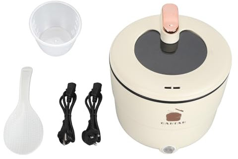 Cuociriso Elettrico da 1,8 Litri, Alluminio ABS a Doppia Cottura Antiscottatura a Doppio Strato, Pentola Elettrica Multifunzionale per Zuppa di Tagliatelle, Riscaldamento (Spina