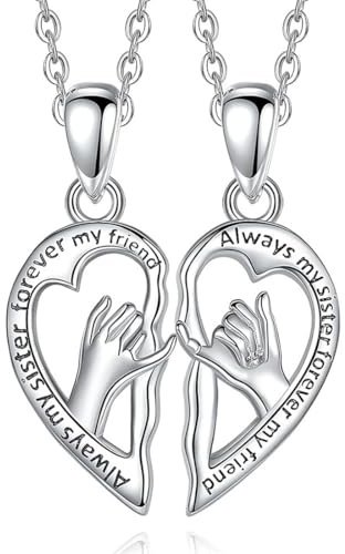 OIXEYA 2PCS Amitié Pendentif Collier Ensemble, Bijoux Collier Pendentif Puzzle Coeur Separable Detachable Acier Inoxydable Amitié Amoureux Couple, Meilleur Ami Cadeau D'anniversaire collier bff