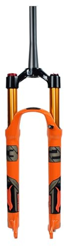 HZXQCVB 26/27,5/29'' Horquilla De Suspensión Air para MTB Recorrido 100/120mm Horquilla Delantera Dirección Recta/cónica De 1-1/8'' QR Freno De Disco(29'' Orange Tapered,140mm)