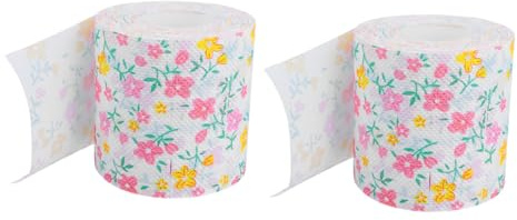 Abaodam Carta Igienica Decorata Rosa Stampa Colorata Sicura, 2 Pezzi per Bagno o Tavola, Carta Morbida e Resistente