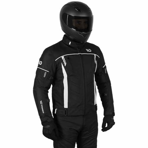 WMW WALI MOTO WEAR Motorrad Textil Kombi Wasserdicht Biker Jacke & Hose mit Protektoren CE zertifiziert Motorrad Kombi (GRAY, M)