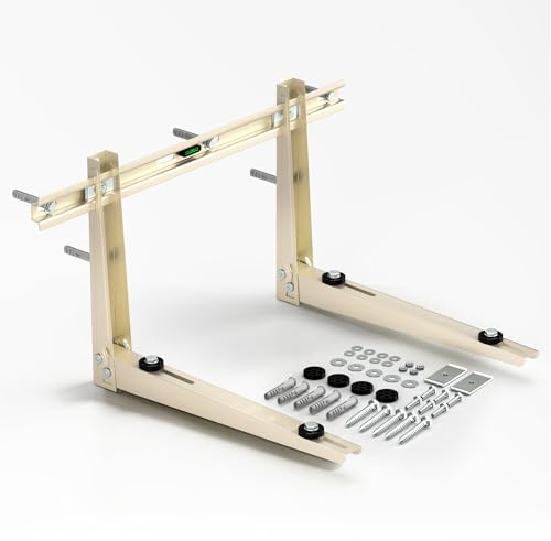 Mini Split Wall Mounting Bracket: Heavy Duty Air Conditioner Unit Support for 9000 - 36000 Btu, Outdoor Minisplit Heat Pump AC Bracket Kit for Outside Ductless Mini-Split AC Heating System, Max 490 Lb