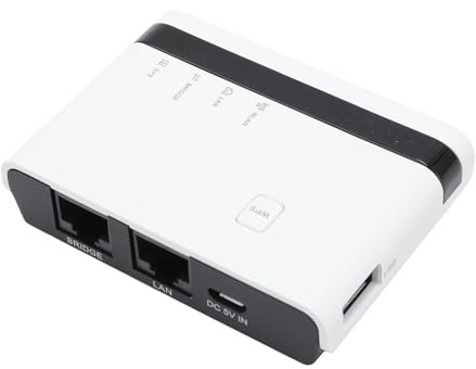 LICAEVEY Server di Stampa USB, Condivisione Bridge LAN 10/100Mbps 4 Stampanti Modalità Standalone Wireless Cablata con Gestione Interfaccia Web, per Sistemi Mac OS Wins (Spina europea)
