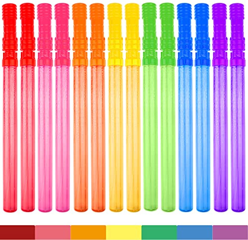 Bubble Wand, 14 Big Bubble Wand Set(14 Pack 7 Colour), Non-Toxic Smelless Bubble Toy for Kids Child Birthday Party Favor Wedding Summer Outdoor Activity Bathroom Bath Toys, by MAPIXO
