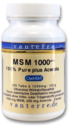 Balchem OptiMSM™* Das reinste, sicherste und qualitativ beständigste MSM der Welt - v a n t e r r e MSM 1000 plus - 100 Tabs