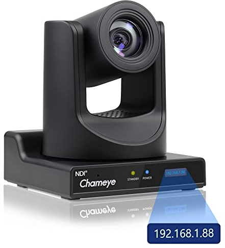 Chameye NDI HX3 PTZ Kamera 30x Optischer Zoom mit KI-Auto-Tracking 1080P 60fps mit 3G-SDI HDMI USB3.0 IP PoE PTZ Kamera für Gottesdienste, Bildung, YouTube vMix OBS Live-Streaming - C730N