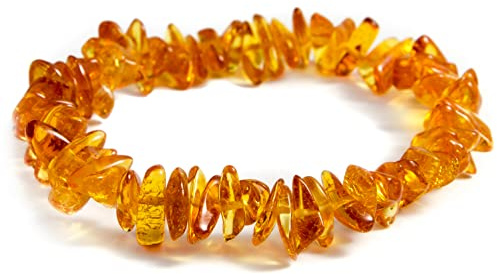 Generisch Bracciale per Adulti Unisex in Ambra Baltica, Gioiello Fatto a Mano, Taglia del Polso 15-19 cm, Medio, Gemma, Ambra