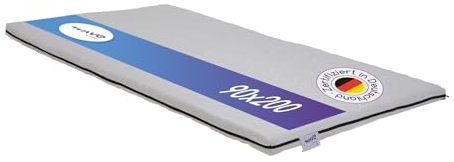 M line | Topper Wave | Coprimaterasso 90 x 200 cm – Topper in schiuma fredda – Supporto ottimale – Traspirante – 10 anni di garanzia, bianco