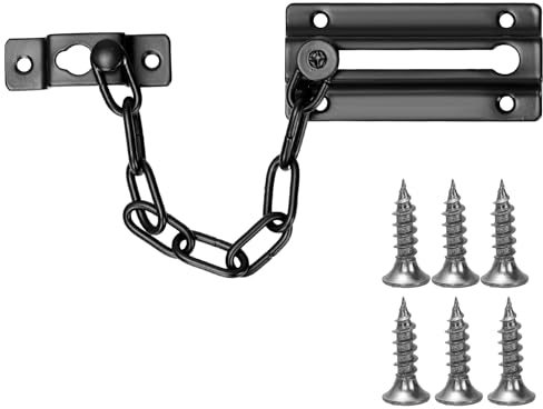 Chaîne de sécurité de porte en acier inoxydable avec 6 vis Serrure de porte Serrure de porte Latch Guard Chaîne pour maison, hôtel, portes intérieures et fenêtres