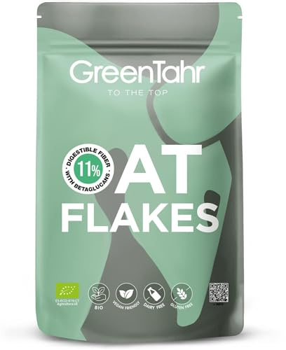 Green Tahr Fiocchi di Avena BIO 1 Kg. Avena Premium Senza Glutine e Senza Avenina, Instantanea, Ricca di Fibra. Ideale per preparare Porridge