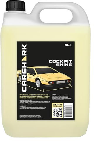 CARSHARK Cockpit Shine 5 Litre, Dashboard Cleaner, Cleans and Protects