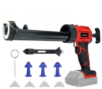 Pistolas de calafateo inalámbricas para batería Milwaukee de 18 V, pistolas adhesivas eléctricas de calafateo con luz LED de 450 lm y 4 velocidades ajustables, 10 onzas/300 ml para sellado de llenado