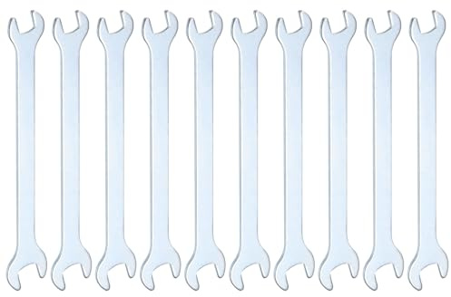 QUARKZMAN 10 Pezzi Chiave Doppia Estremità Sottile 5.5mm x 7mm Metrica Super Sottile Testa Piatta Chiave Aperta Zincata per Riparazioni Auto Montaggio Mobili