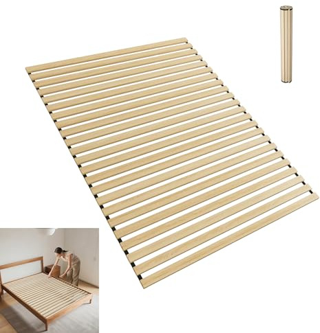 YRHome Sommier enroulable 160 x 200 cm – Sommier à lattes stable avec 23 lattes, environ 2 cm d'épaisseur, charge jusqu'à 300 kg – Flexible, peu encombrant et respirant, idéal pour lit simple et lit