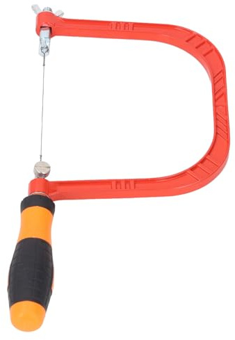 Fafeicy Scie à Chantourner de 6 Pouces de Profondeur, Petite Scie à Découper en Alliage d'aluminium avec 5 Lames, Conception de Pince Filetée Antidérapante pour les Projets de Bricolage sur le