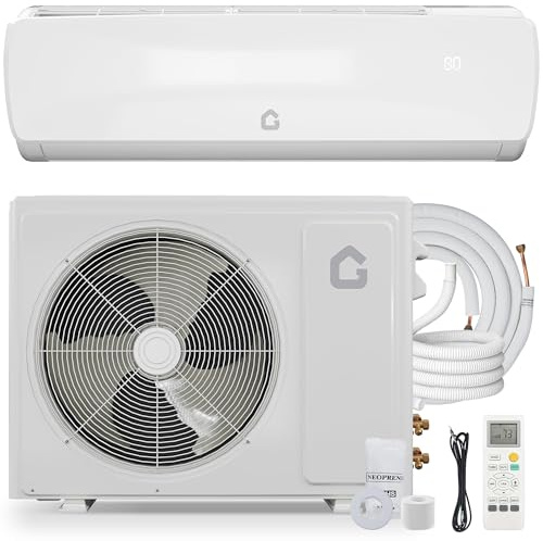 19 SEER2 Ultra-Quiet Mini Split AC | 9000 BTU 3-in-1 Cooling/Heating/Dehumidifier | 115V Inverter Heat Pump | 42dB Whisper Operation | 10ft Pre-Charged Line Set | White Modern Design