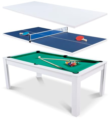 Table Billard Convertible 7FT en Table à Manger Multi Jeux Adulte