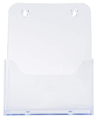 Exacompta 75058D Tischprospekthalter Exacyrl für DIN A5 aus robustem Acryl gefertigt aus einem Guss kristall ideal für Schreibtisch und Büro Verkaufsbüro Flyerhalter