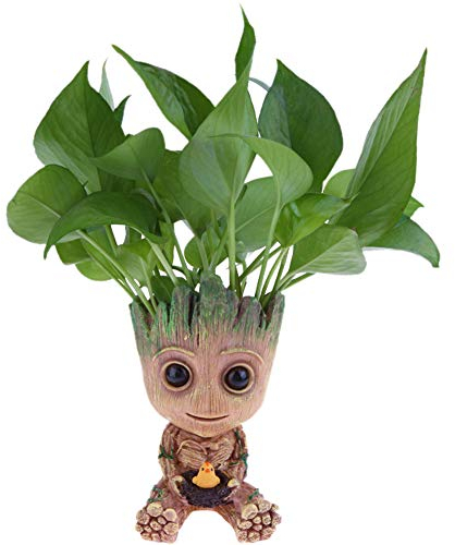SLOCME Pot de fleurs décoratif avec trou de drainage en forme de bébé Groot du film Les gardiens de la galaxie