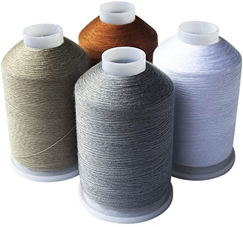 MOYYON Sewing Thread Set, 4 Colors, 40s/2, 100% Polyester, 4000 Yards (Light Common Series)