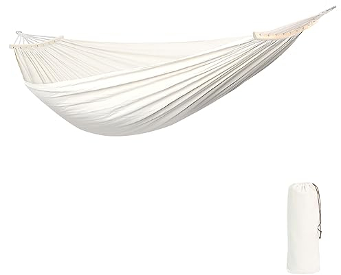 Anyoo Hängematte mit 2 Holzstangen für klappbarem Gestell,tragbares Stabhängematte 180x130cm,für Outdoor Outdoor Camping Garten