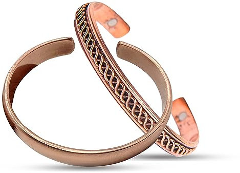 Wonder Care, reines Kupferarmband für Herren und Damen, Herren-Kada aus Kupfer, mit Samtbeutel und Geschenkverpackung, Dimensione libera, Kupfer