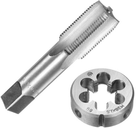 QUARKZMAN Juego de 2 Piezas de Machos y Terrajas, Métrica M20 x 1.5, Machos de Roscar y Terraja Redonda, Herramienta de Roscado y Roscado para Reparación de Tuercas y Tornillos