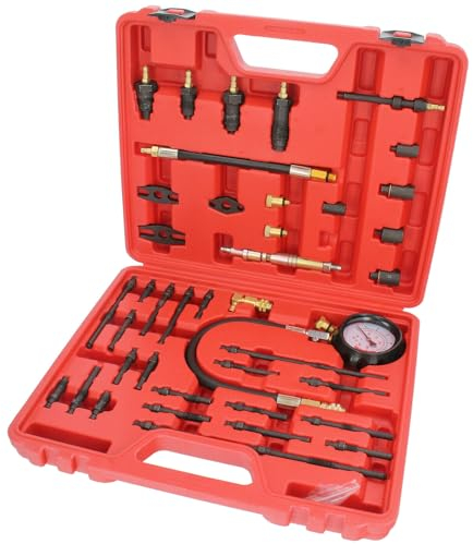 Konfiur Kompressionsprüfer, Profi 40 Bar Druckverlust Kompressionstester, Allgemein Kompressionsmessgerät Prüfer Test Satz für Benzin und Diesel Motoren, Werkstatteinsatz Werkzeuge für Motor