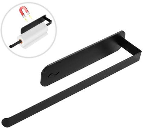Porta Rotolo da Cucina Magnetica, Portarotolo da Cucina in Acciaio Al Carbonio, Accessori Bagno Senza Forare Porta Asciugamani Bagno, Porta Scottex da Parete con Forte Potenza di Adsorbimento