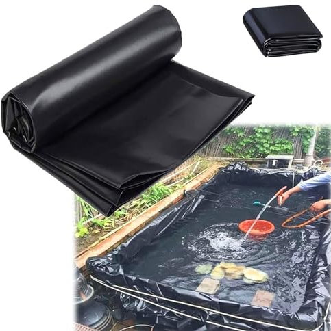 Ywanwj 46x46ft Lona Estanque Estanque prefabricado Grande Capa Plegable Base de HDPE Fácil de Cortar Flexible y Flexible Amplia Gama Aplicaciones Mantenga a Sus Peces Seguros Paisajismo