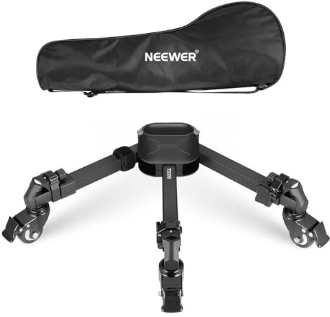 NEEWER Stativwagen für Fotografie, Kamerawagen mit Schnellverschluss und 2 Gummirädern, Teleskopbeinen, Griff, Tasche, 33Pfund Schwerlast, Tripod Dolly für DSLR Kamera Camcorder Videoaufnahmen, TS009