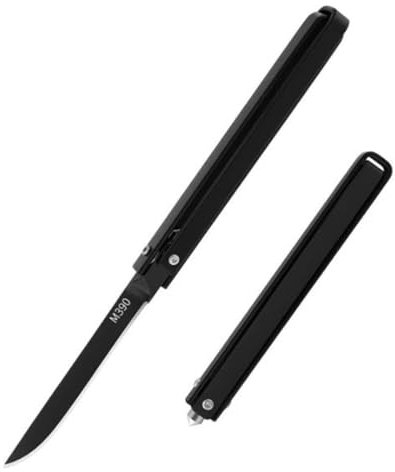 XPEX 2 in 1 Coltello Pieghevole Multiuso per Funghi in Acciaio Inox, Micologico con Rompivetro e Serramanico da Campeggio (Nero)