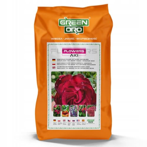 GREEN ORO FLOWERS AKI 24kg Engrais d'automne adapté aux roses, fleurs et plantes ornementales